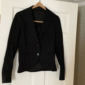 Theory black pinstriped blazer